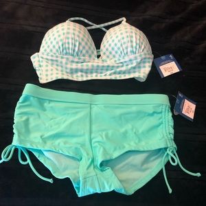 Arizona 2 piece bikini boy shorts size medium new with tags